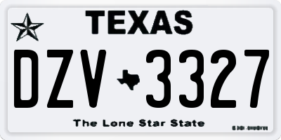 TX license plate DZV3327