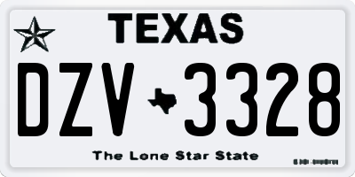 TX license plate DZV3328