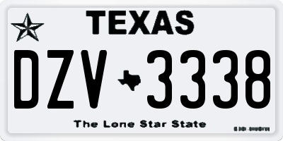 TX license plate DZV3338