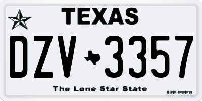 TX license plate DZV3357