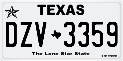 TX license plate DZV3359