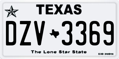TX license plate DZV3369
