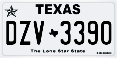 TX license plate DZV3390