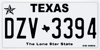 TX license plate DZV3394