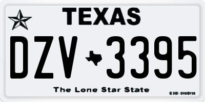 TX license plate DZV3395
