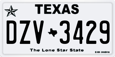 TX license plate DZV3429