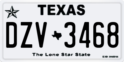 TX license plate DZV3468