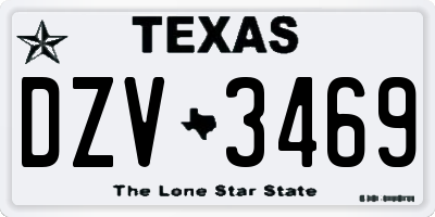 TX license plate DZV3469