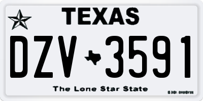 TX license plate DZV3591
