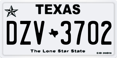 TX license plate DZV3702
