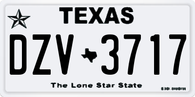 TX license plate DZV3717