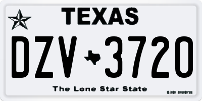 TX license plate DZV3720