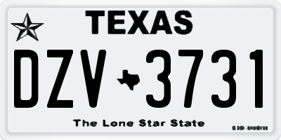 TX license plate DZV3731