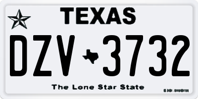 TX license plate DZV3732