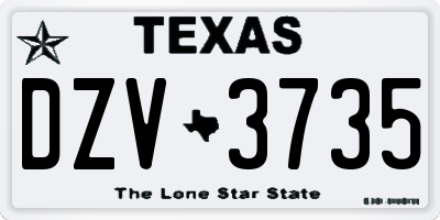 TX license plate DZV3735