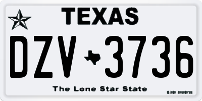 TX license plate DZV3736