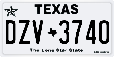 TX license plate DZV3740