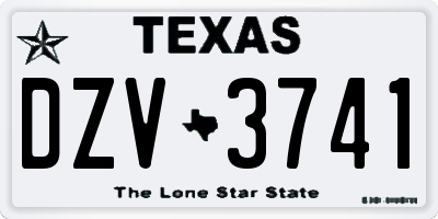 TX license plate DZV3741