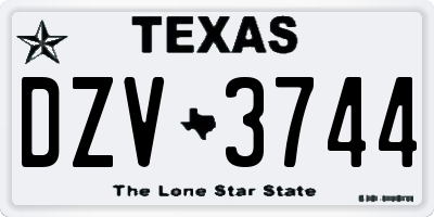 TX license plate DZV3744