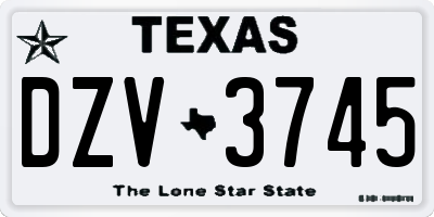 TX license plate DZV3745