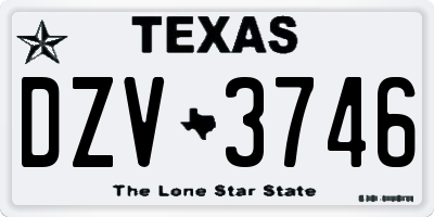 TX license plate DZV3746