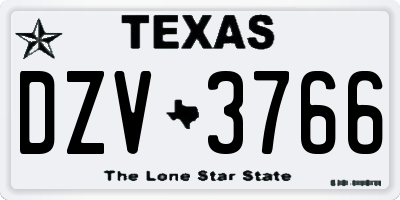 TX license plate DZV3766
