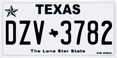 TX license plate DZV3782
