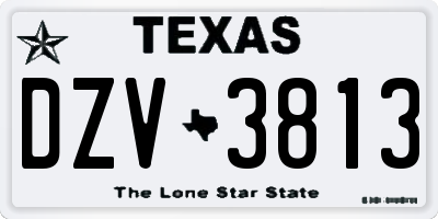 TX license plate DZV3813