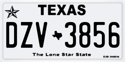 TX license plate DZV3856