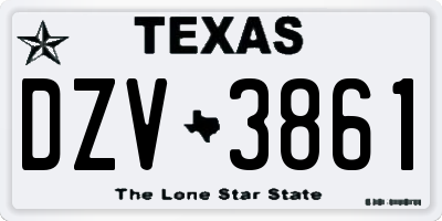TX license plate DZV3861