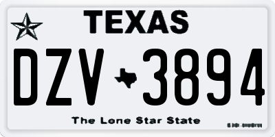TX license plate DZV3894