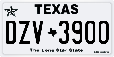 TX license plate DZV3900