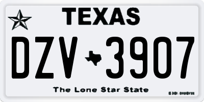 TX license plate DZV3907