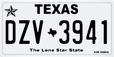 TX license plate DZV3941