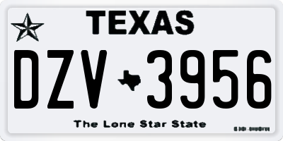 TX license plate DZV3956