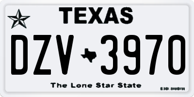 TX license plate DZV3970