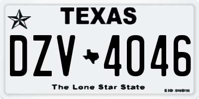 TX license plate DZV4046
