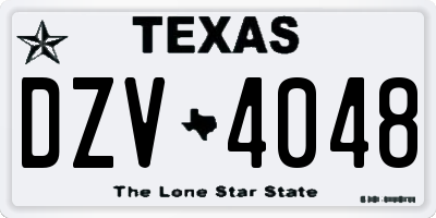 TX license plate DZV4048