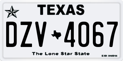 TX license plate DZV4067