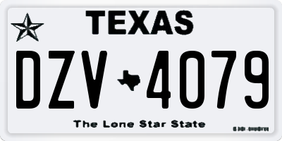 TX license plate DZV4079