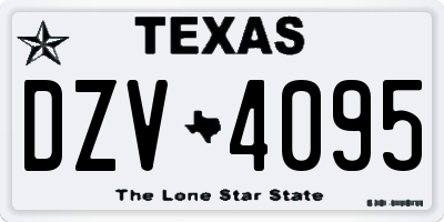 TX license plate DZV4095