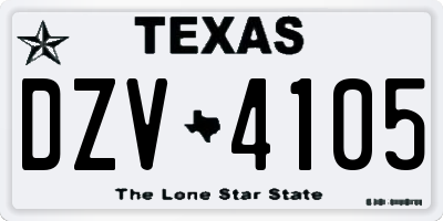 TX license plate DZV4105