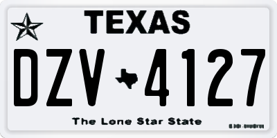 TX license plate DZV4127