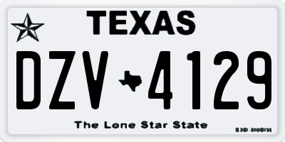 TX license plate DZV4129