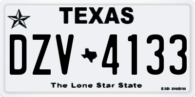 TX license plate DZV4133