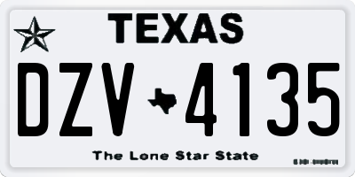 TX license plate DZV4135
