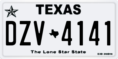 TX license plate DZV4141