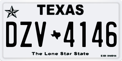 TX license plate DZV4146