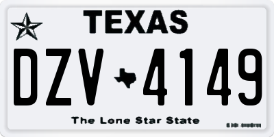 TX license plate DZV4149