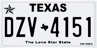 TX license plate DZV4151
